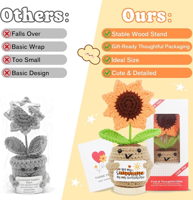Gzdiyty Gifts for Mom from Daughter, Cute Mom Grandma Nana Mama Gifts, You are My Sunshine Handmade Sunflower Crochet, Christmas Mothers Day Birthday Gifts for Moms from Son - Image 4